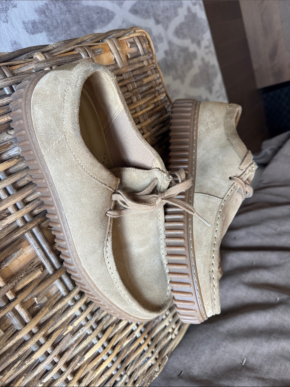 Clarks Men's Suede Slip-On Loafers in Tan